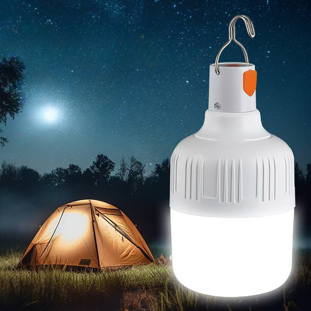 High Brightness USB Rechargeable LED Lamp Bulbs, Portable Camping Lantern, Emergency Outdoor Hook Light for Hiking