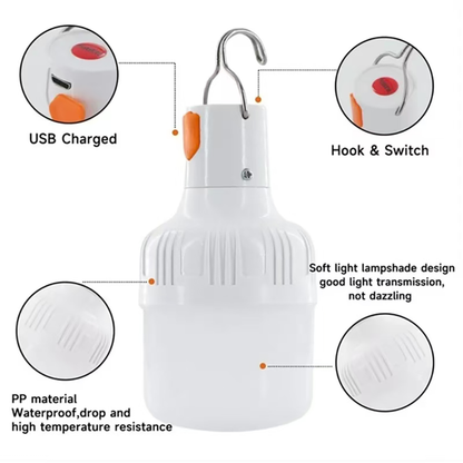 High Brightness USB Rechargeable LED Lamp Bulbs Portable Camping Lantern Emergency Outdoor Hook Lig 1