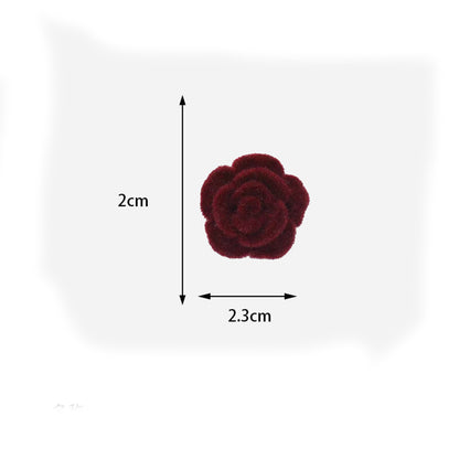 Wine Red Flower Earring Elegant, Simple Vintage Flocked Rose Stud Earrings For Women, Silver Needle Christmas Jewelry