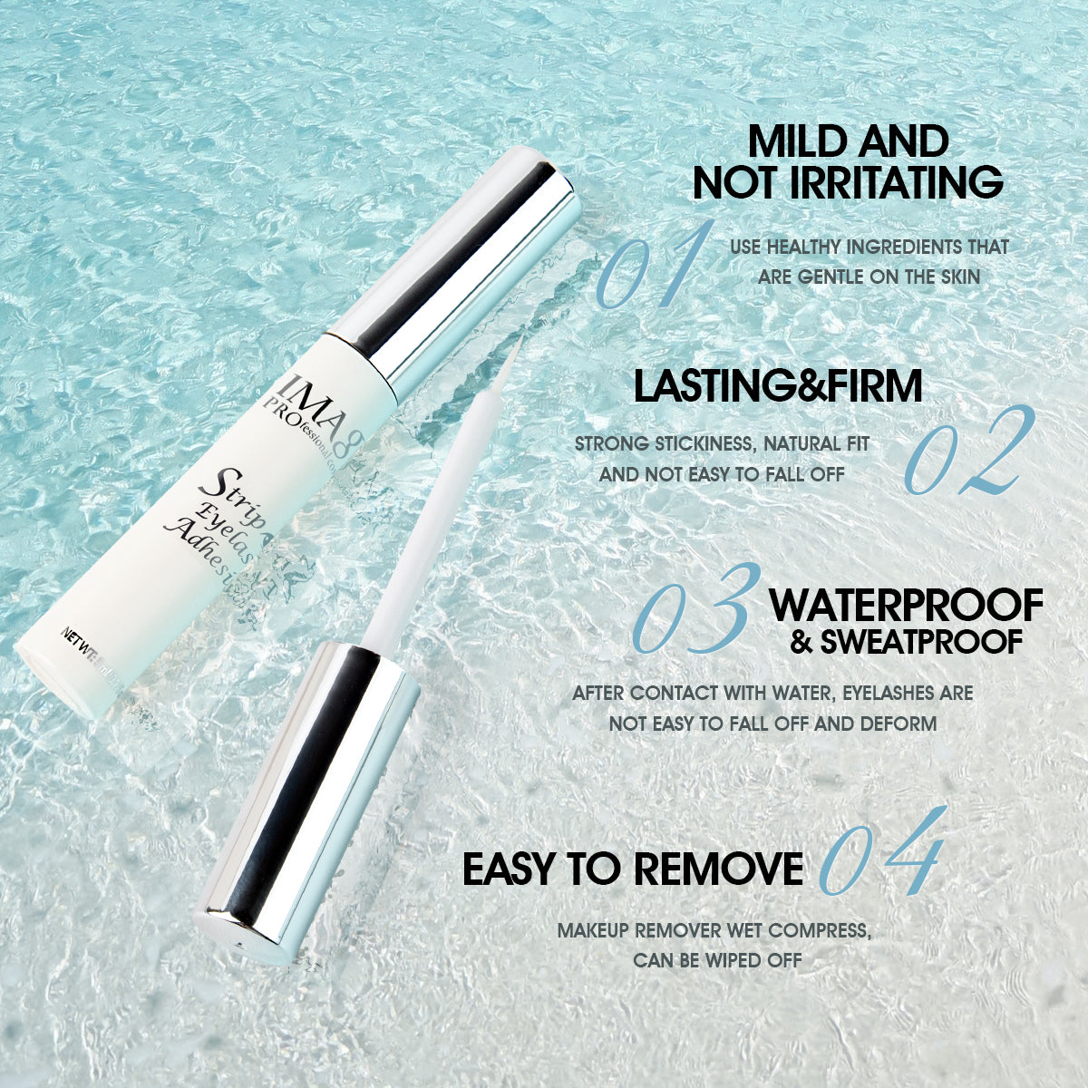 Waterproof False Eyelash Extension Glue Fast Dry Long Lasting Strong Transparent Eyelash Primer No  1