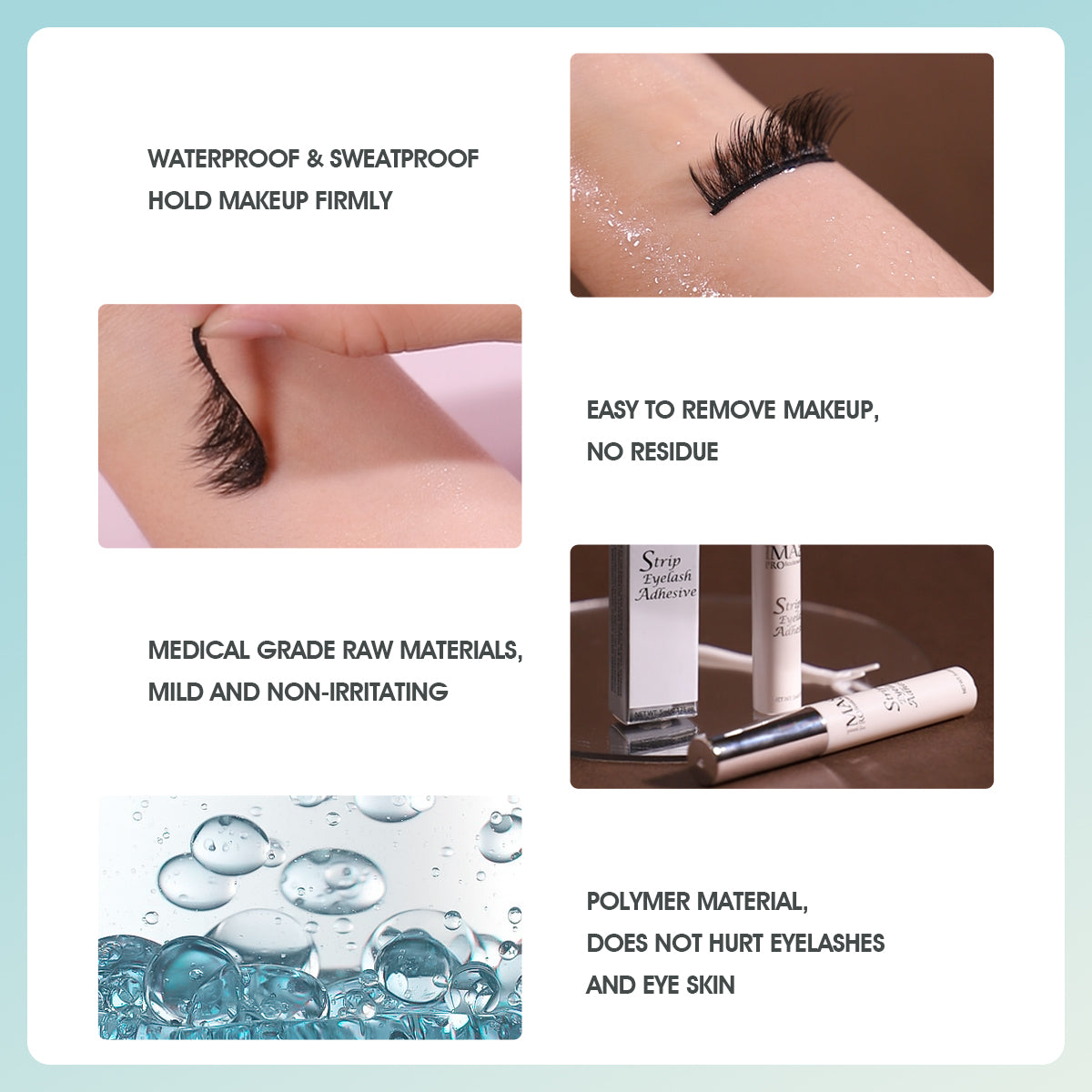 Waterproof False Eyelash Extension Glue Fast Dry Long Lasting Strong Transparent Eyelash Primer No  2