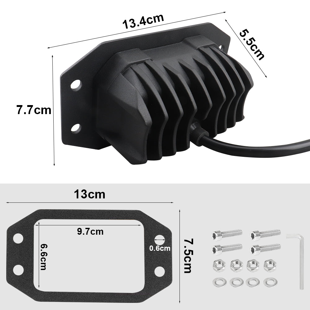 Offroad Led Fog Lights LED Flush Pods Work Light Flush Mount Yellow Spot Beam For Car Motorcycle AT 4