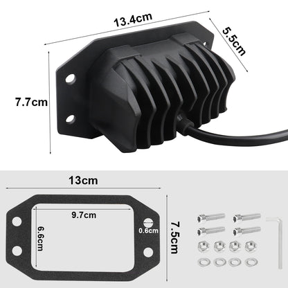 Offroad Led Fog Lights LED Flush Pods Work Light Flush Mount Yellow Spot Beam For Car Motorcycle AT 4