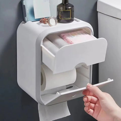 AquaGuard WallMount Toilet Paper Storage Box  Waterproof  DustProof Roll Organizer With High Capaci 1