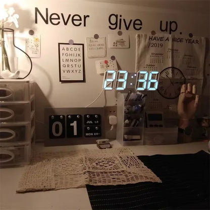 GlowEdge 3D LED Digital Wall Clock  Modern Ambient NightMode Timepiece For Bedroom  Living Room 1