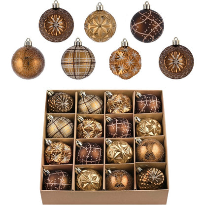 Shatterproof Luxury Ornaments, Bronze Copper Gold Hanging Balls, Christmas Tree, Thanksgiving Fall Decorations