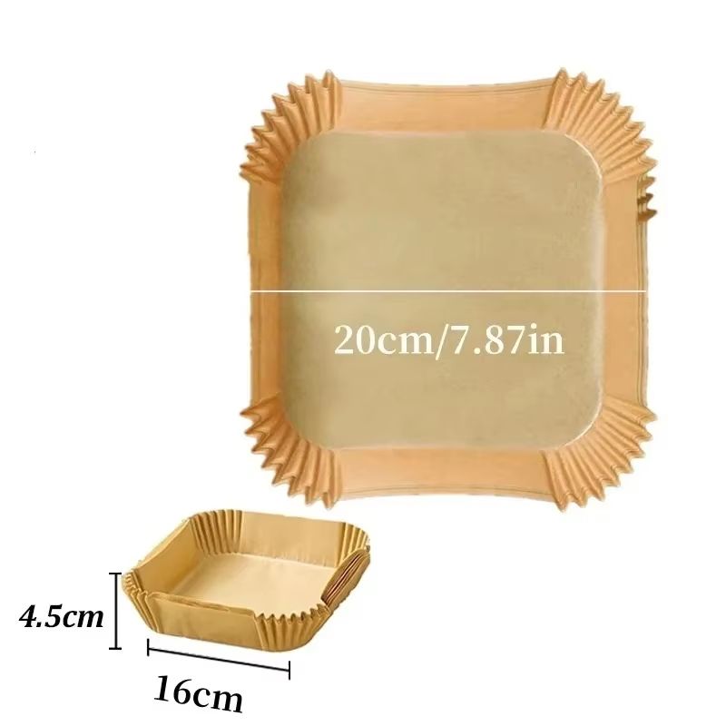 EasyClean Air Fryer Paper Liners  50 Pack NonStick Square  Round Baking  BBQ Mats 7