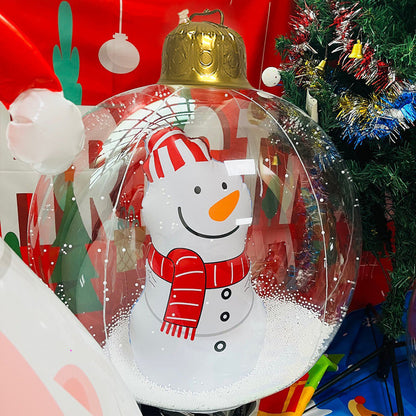 Christmas Ball Outdoor Inflatable, Transparent Giant, Inflatable Decorated Snowman Balls