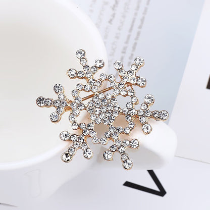 Rhinestone Snowflake Brooches, Winter Flower Pins, Suit Collar Jewelry, Sweater Accessories, Christmas Gifts for Women