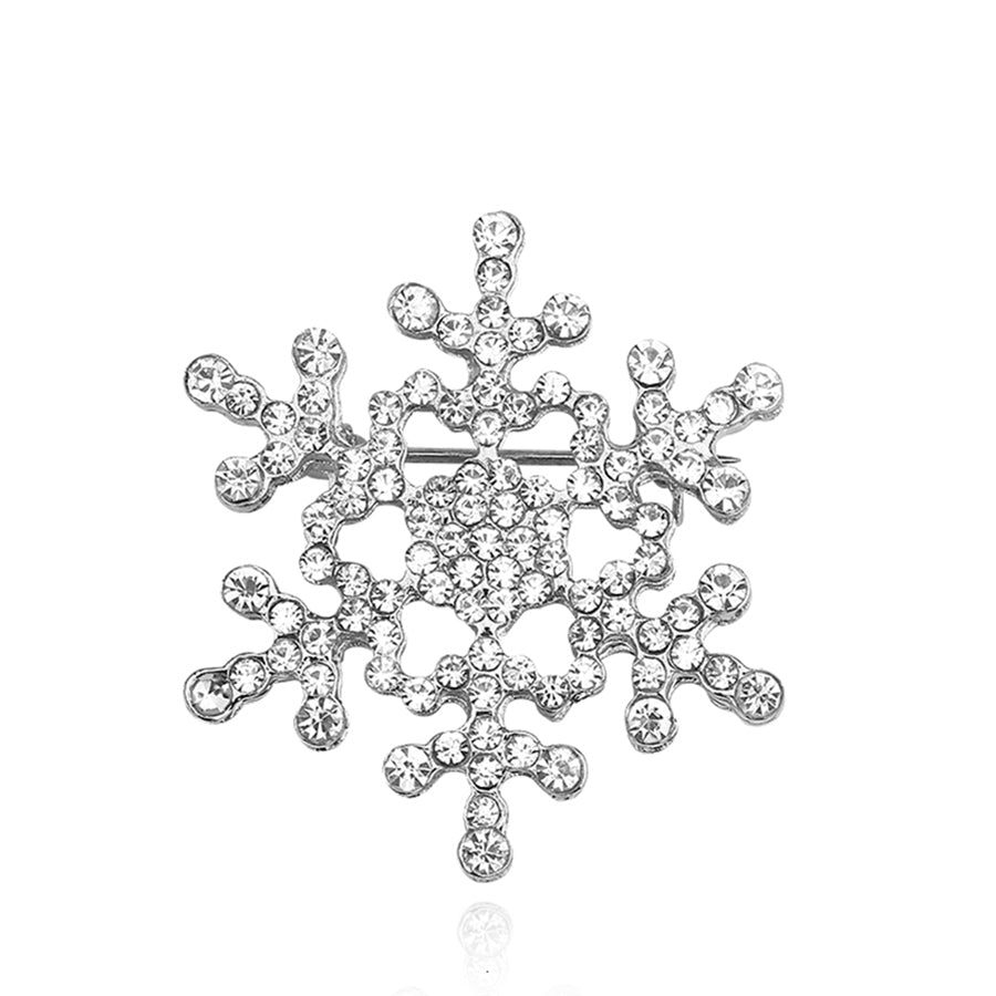 Rhinestone Snowflake Brooches, Winter Flower Pins, Suit Collar Jewelry, Sweater Accessories, Christmas Gifts for Women