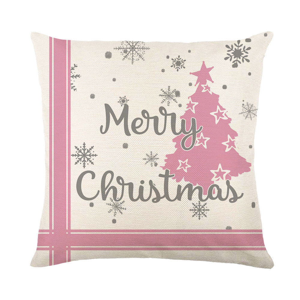 Winter Snowman Pillowcase Christmas Decoration Linen Pillow Cover Sofa Cushion Cover Throw Pillow C 3