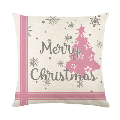 Winter Snowman Pillowcase Christmas Decoration Linen Pillow Cover Sofa Cushion Cover Throw Pillow C 3