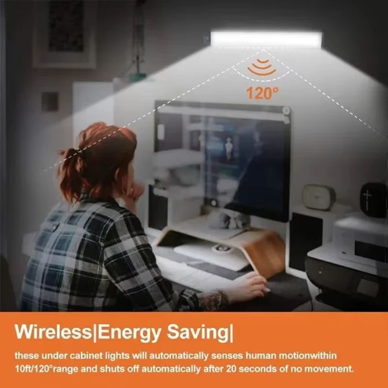 GlowSense PIR MotionSensor LED Night Lamp  USB Rechargeable Ambient Light For Bedroom Stairs  Close 1