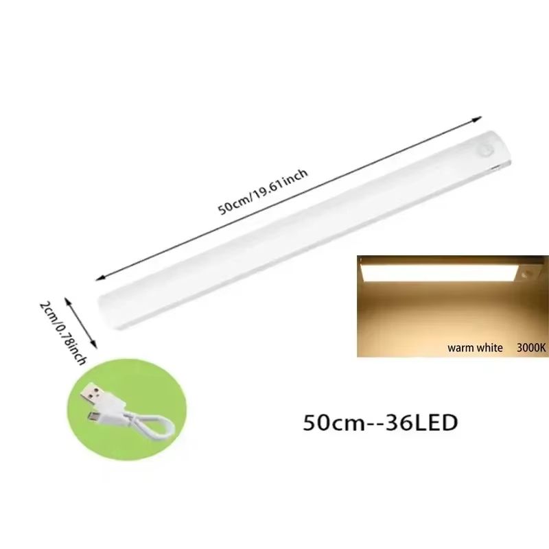GlowSense PIR MotionSensor LED Night Lamp  USB Rechargeable Ambient Light For Bedroom Stairs  Close 12