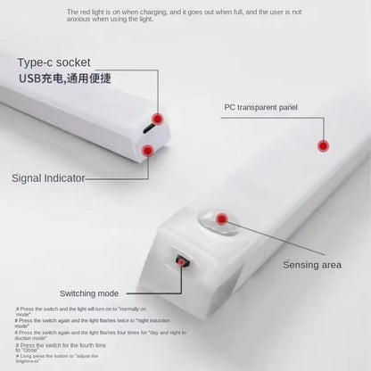 GlowSense PIR MotionSensor LED Night Lamp  USB Rechargeable Ambient Light For Bedroom Stairs  Close 4