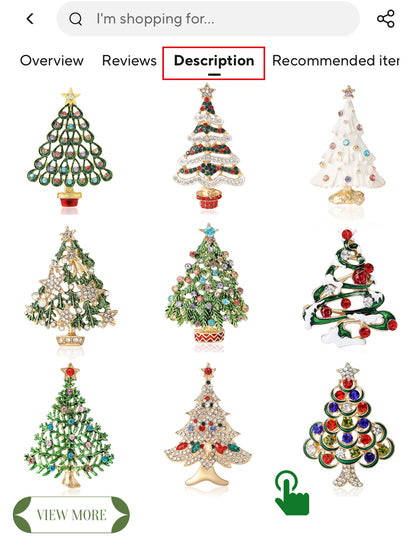 Christmas Rhinestones, Christmas Tree Brooches for Women, Enamel Plant Pins, Event Party