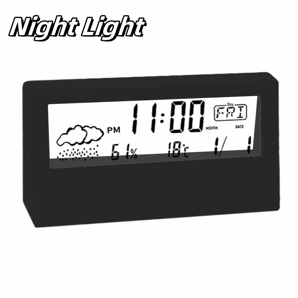 WeatherSense 3in1 Digital ThermoHygrometer Clock  Indoor Temperature  Humidity Monitor With Alarm A 9