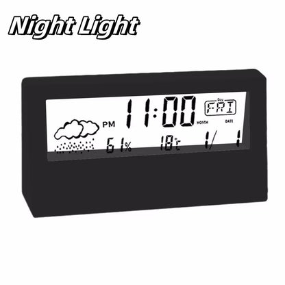 WeatherSense 3in1 Digital ThermoHygrometer Clock  Indoor Temperature  Humidity Monitor With Alarm A 9
