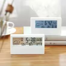 WeatherSense 3in1 Digital ThermoHygrometer Clock  Indoor Temperature  Humidity Monitor With Alarm A 2