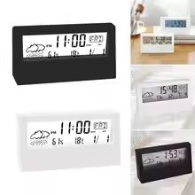 WeatherSense 3in1 Digital ThermoHygrometer Clock  Indoor Temperature  Humidity Monitor With Alarm A 3