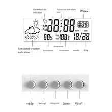 WeatherSense 3in1 Digital ThermoHygrometer Clock  Indoor Temperature  Humidity Monitor With Alarm A 5