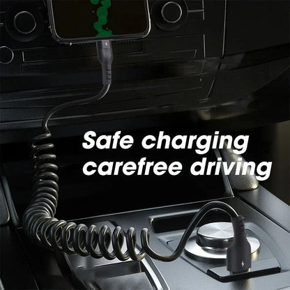 30W Fast Charging Retractable Car Charger Cable For IPhone 2