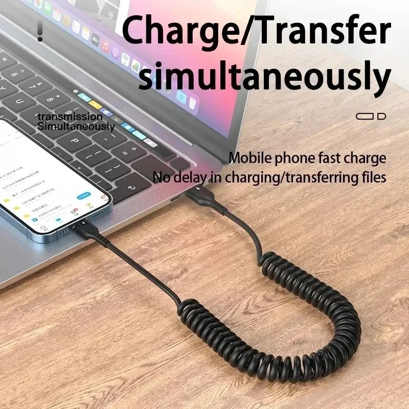 30W Fast Charging Retractable Car Charger Cable For IPhone 4