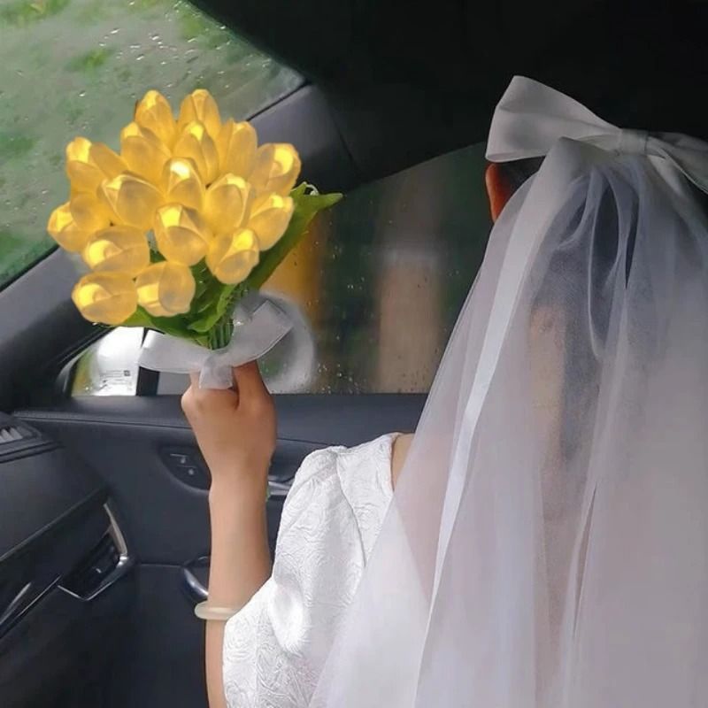 LED Light Tulip Bouquet Artificial Flower Lamp For Home Decoration 2