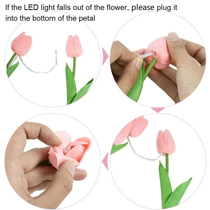 LED Light Tulip Bouquet Artificial Flower Lamp For Home Decoration 4