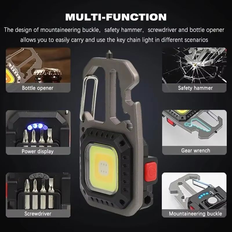 BrightLink Keychain Work Light  8 Mode Rechargeable HighLumen Portable LED For Camping Hiking  Runn 1