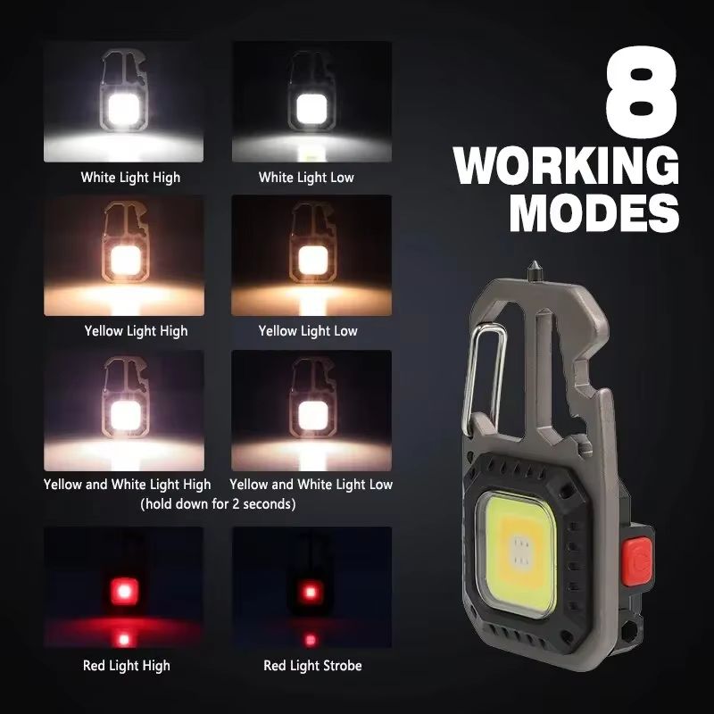 BrightLink Keychain Work Light  8 Mode Rechargeable HighLumen Portable LED For Camping Hiking  Runn 2