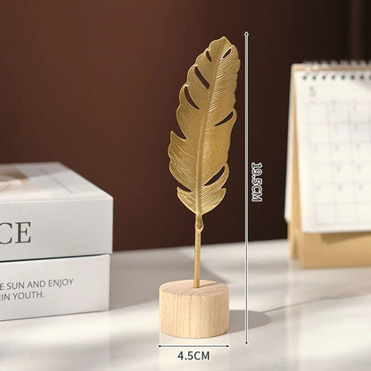 Nordic Gold Ginkgo Leaf Sculpture Home And Office Decorative Ornament 9