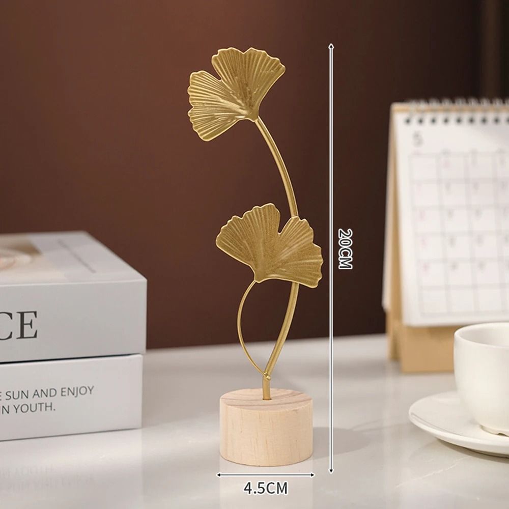 Nordic Gold Ginkgo Leaf Sculpture Home And Office Decorative Ornament 8