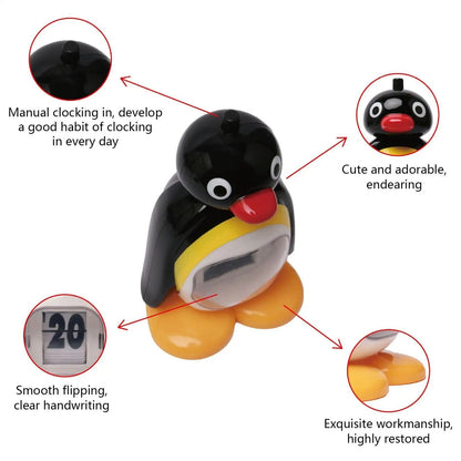 Retro Penguin Perpetual Calendar Decorative Desktop Ornament 4