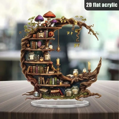 Crescent Moon Acrylic Bookshelf Desktop Ornament For Home And Office Decor 2