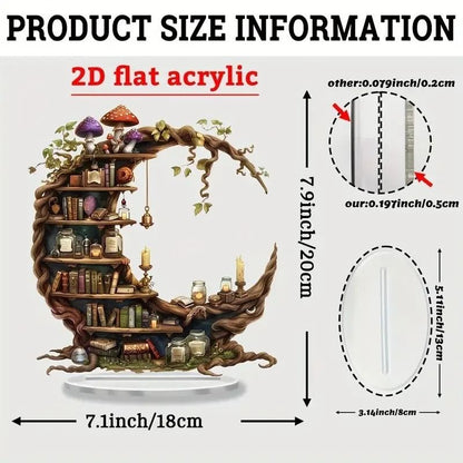 Crescent Moon Acrylic Bookshelf Desktop Ornament For Home And Office Decor 3