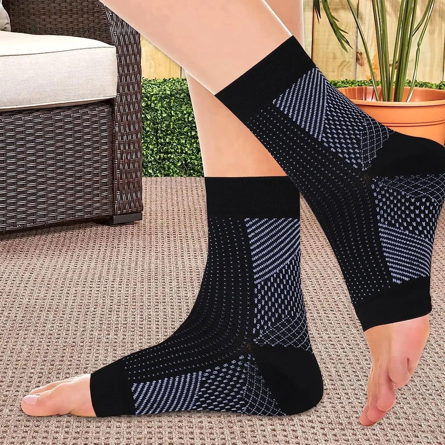 Ankle Compression Support Sleeves for Plantar Fasciitis and Swelling Relief