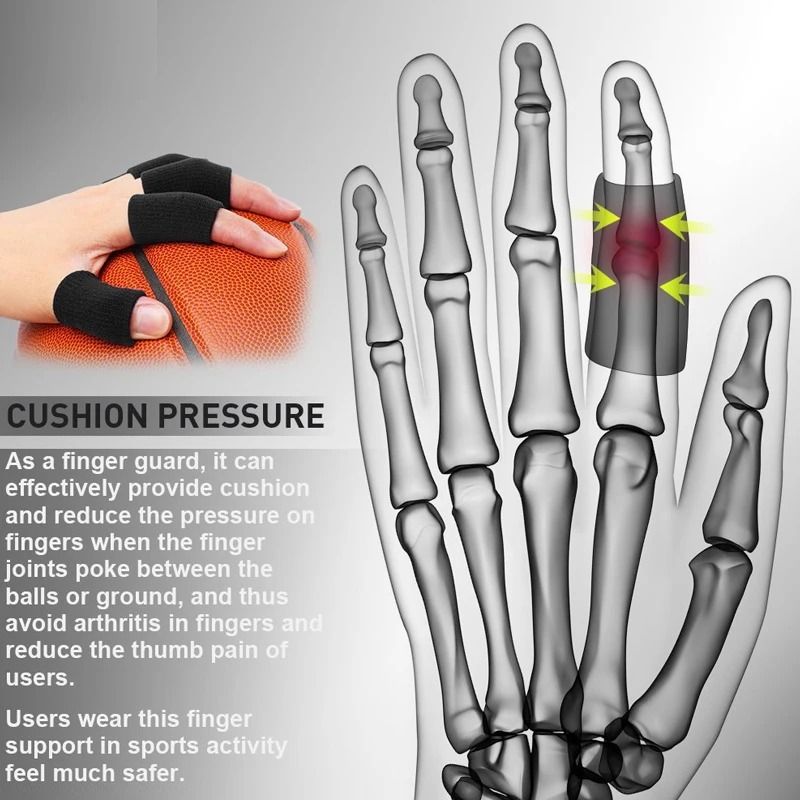 Elastic Finger Brace Sleeves Set For Sports Grip Support And Injury Protection 10PCS 1