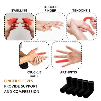 Elastic Finger Brace Sleeves Set For Sports Grip Support And Injury Protection 10PCS 2