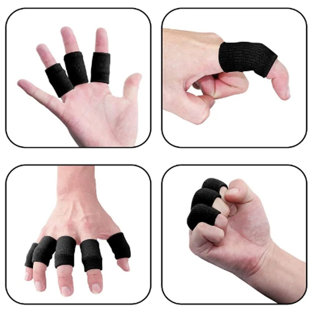 Elastic Finger Brace Sleeves Set For Sports Grip Support And Injury Protection 10PCS 5