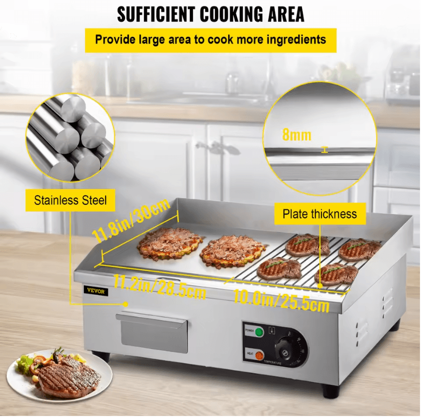 GrillMaster Pro Electric Countertop Teppanyaki Griddle 1