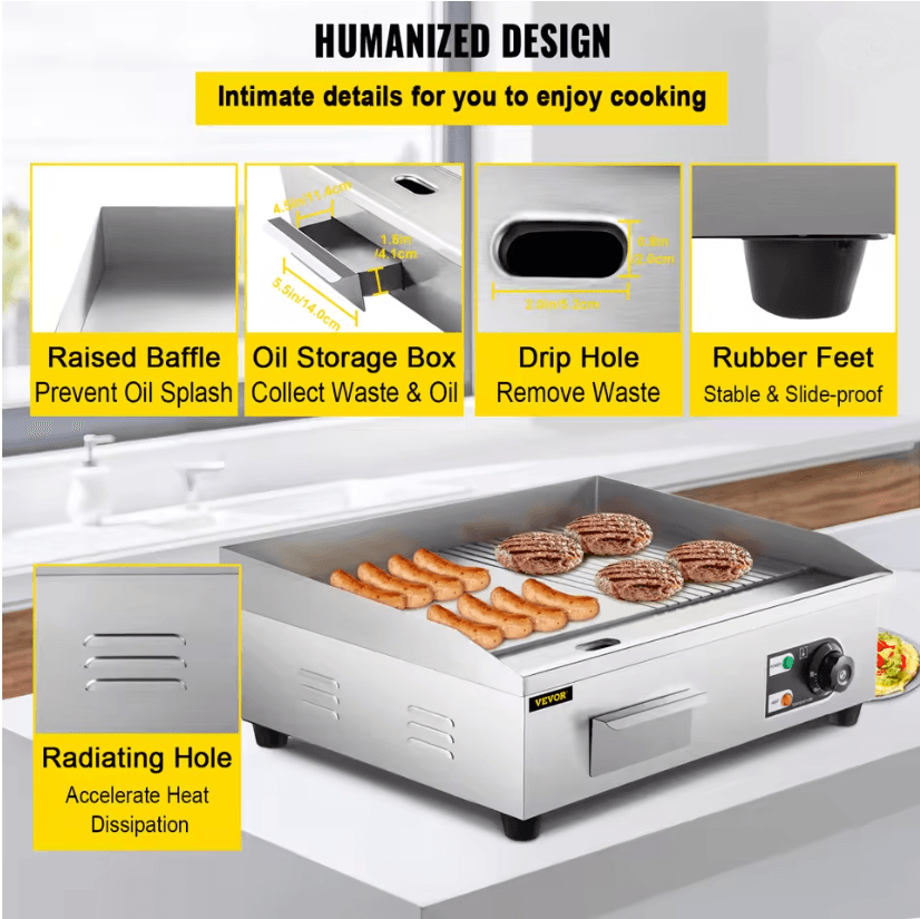 GrillMaster Pro Electric Countertop Teppanyaki Griddle 2