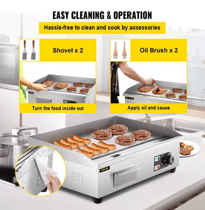 GrillMaster Pro Electric Countertop Teppanyaki Griddle 3