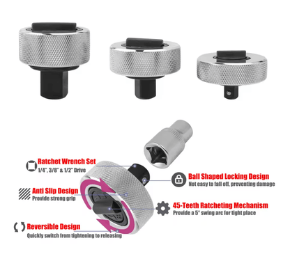 PalmGrip Reversible Mini Ratchet Wrench Set 2