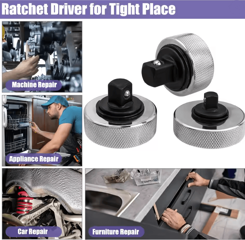 PalmGrip Reversible Mini Ratchet Wrench Set 3