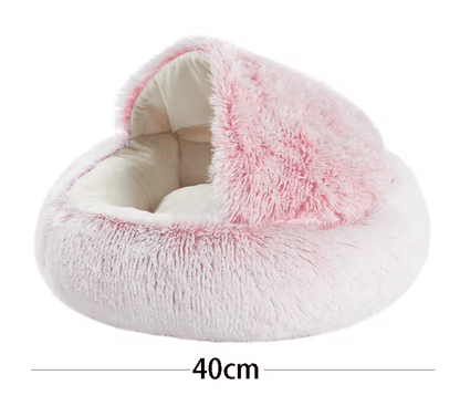 CozyNest Soft Plush Pet Bed With Hooded Cover 3
