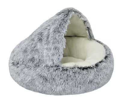 CozyNest Soft Plush Pet Bed With Hooded Cover 4