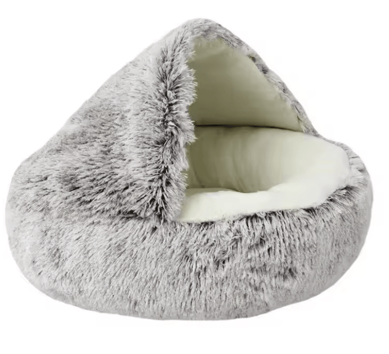CozyNest Soft Plush Pet Bed With Hooded Cover 7