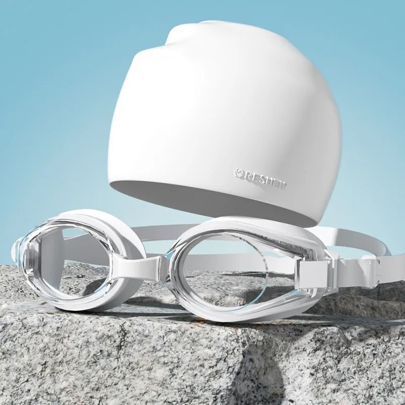 HD AntiFog Swimming Goggles Set With Waterproof Silicone Cap  UV Protection Swim Glasses For Adults 5