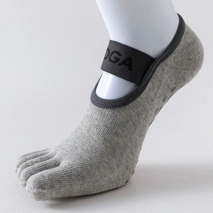 Womens Five Finger Yoga Socks  NonSlip Cotton Pilates And Fitness Socks 9